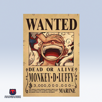 Affiche WANTED One Piece 🏴‍☠️ : Monkey D Luffy